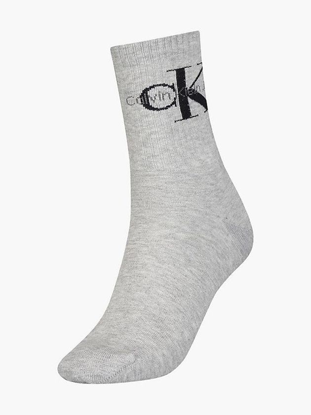 Calvin Klein USA Logo Crew Womens Socks Grey 3751248-HZ